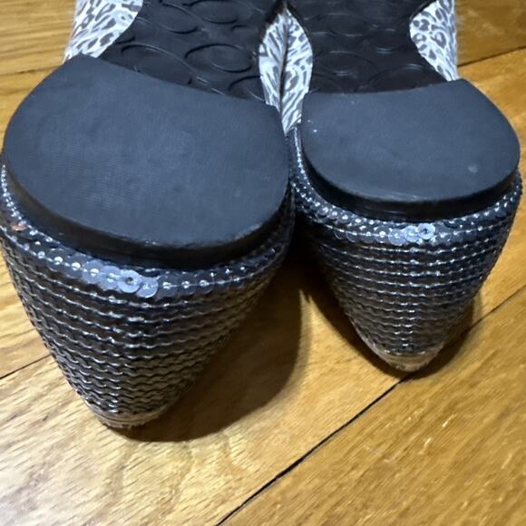 Coach Shine Sequence Ballet Cheetah Print Round-Toe Flats Women's 7 - Picture 8 of 11